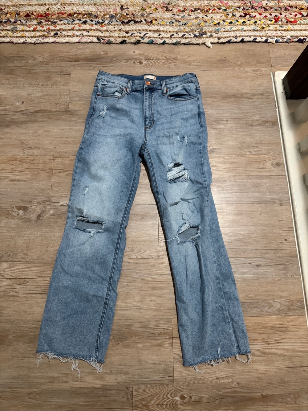 Altar'd State Light Blue Distressed Wide-Leg Jeans